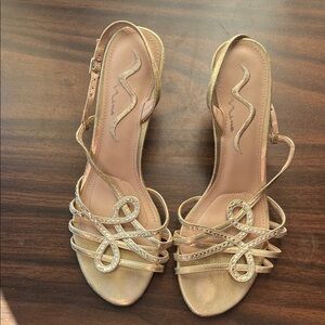 Nina Gold Strappy Heels